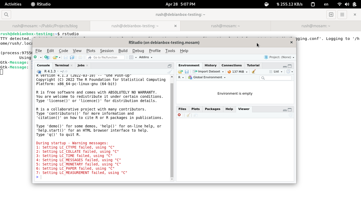rstudio in distrobox